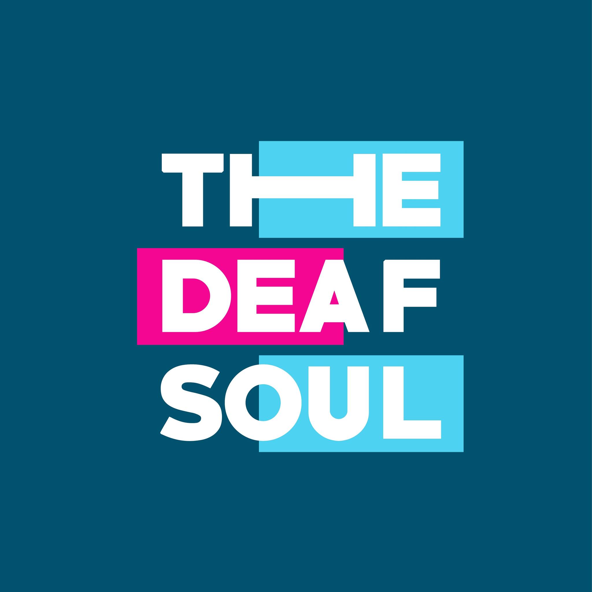 Logo a colori dell'associazione The Deaf Soul con le tre parole scritte una sotto l'altra